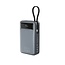 65 W Snelladende powerbank met geÃ¯ntegreerde kabels, 20000 mAh, zwart