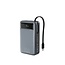 65 W Snelladende powerbank met geÃ¯ntegreerde kabels, 20000 mAh, zwart