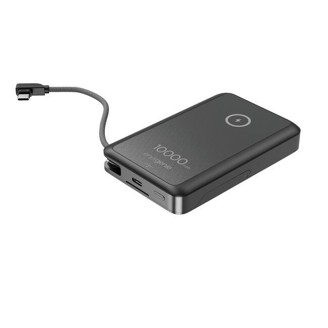 15 W magnetische draadloze powerbank met geÃ¯ntegreerde standaard, 10000 mAh, zwart