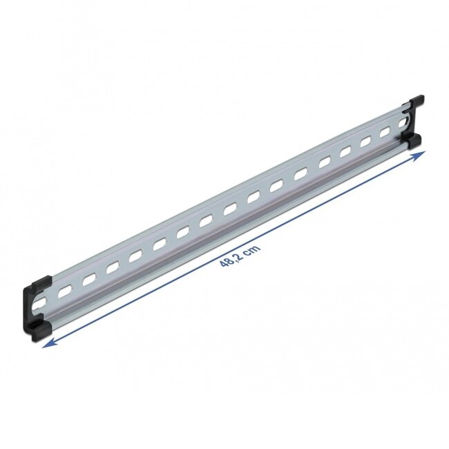 DIN-rail met sleufgaten | 19 inch | 48,2 x 3,5 x 0,75 cm | staal