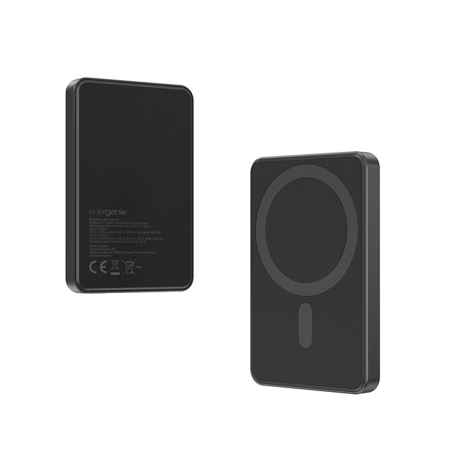 15 W magnetische draadloze powerbank, 5000 mAh, zwart