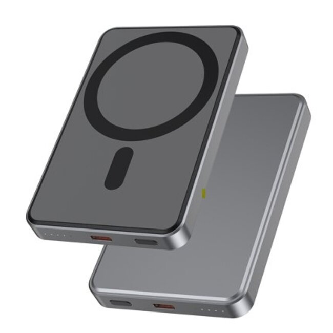 15 W magnetische draadloze powerbank, 5000 mAh, zwart