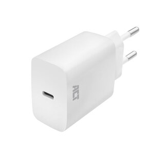 ACT ACT USB-C Lader, 1-poort, 20W, Power Delivery, wit