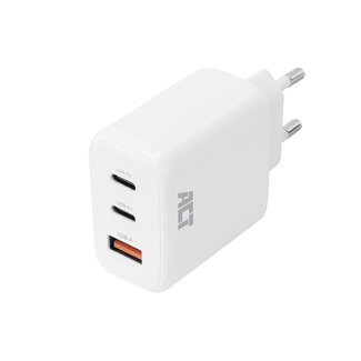 ACT ACT USB-C/USB-A lader 65W 3-poorts met Power Delivery PPS, QuickCharge en GanFast