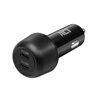ACT ACT 2-poorts USB-C Fast Charge Autolader 45W met Power Delivery