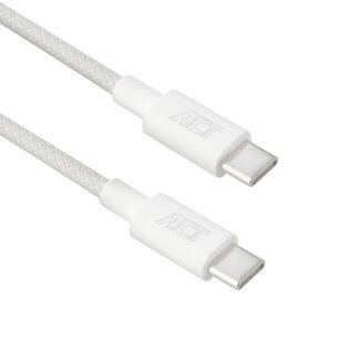 ACT ACT USB 2.0 60W laad- en datakabel USB-C naar USB-C, wit, 1 meter
