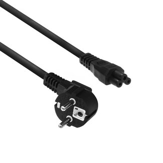 ACT ACT Netsnoer CEE7/7 male (haaks) - C5 zwart 2 m, Zip Bag
