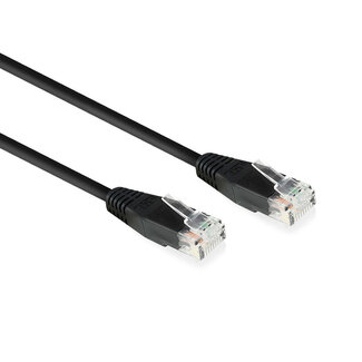 ACT ACT Zwart 15,0 meter U/UTP CAT6 patchkabel met RJ45 connectoren, Zip Bag