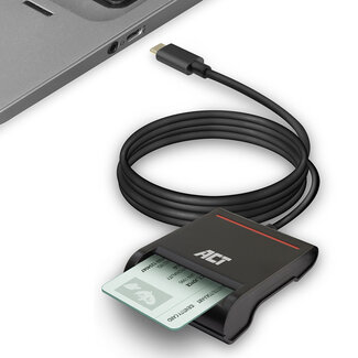 ACT ACT Externe USB-C Smartcard eID Kaartlezer, zwart