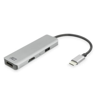 ACT ACT USB-C 4K multiport adapter voor 2 HDMI schermen, USB-A datapoort