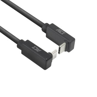 ACT ACT USB 3.0 10Gbps 60W USB Type-C® (haaks boven/beneden) naar USB Type-C® (haaks boven/beneden) kabel, 2 meter
