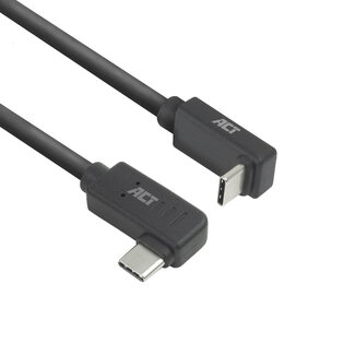 ACT ACT USB 3.0 10Gbps 60W USB Type-C® (haaks links/rechts) naar USB Type-C® (haaks boven/beneden) kabel, 2 meter