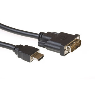 ACT ACT 2 meter HDMI naar DVI-D adapterkabel, 1x HDMI A male, 1x DVI-D single link male 18+1