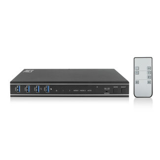 ACT ACT 2-Poorts Dual HDMI 4K@60Hz KVM switch, USB 3.2 Gen1 (USB 3.0)