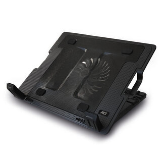 ACT ACT Laptopstandaard, met ventilator, hoogte verstelbaar in 5 standen, 2-poorts hub