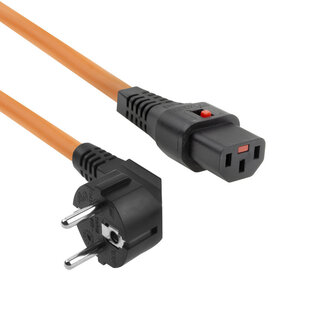 ACT ACT Netsnoer CEE 7/7 male (haaks) - C13 IEC Lock oranje 2 m, EL247S