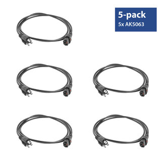 ACT ACT Netsnoer USA male - C13 IEC Lock zwart 2 m, PC1063, 5-Pack
