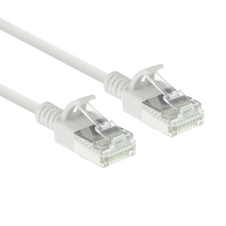 ACT ACT Witte 10 meter LSZH U/FTP CAT6A datacenter slimline patchkabel snagless met RJ45 connectoren