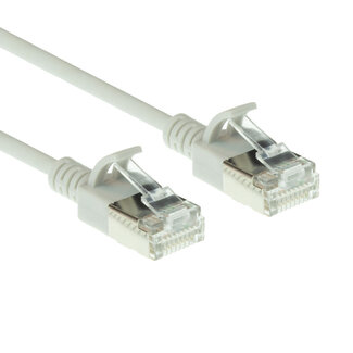 ACT ACT Grijze 0,15 meter LSZH U/FTP CAT6A datacenter slimline patchkabel snagless met RJ45 connectoren