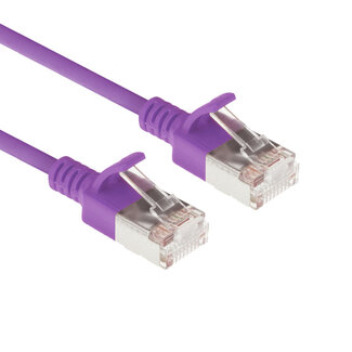 ACT ACT Paarse 3 meter LSZH U/FTP CAT6A datacenter slimline patchkabel snagless met RJ45 connectoren