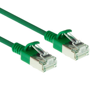 ACT ACT Groene 1,5 meter LSZH U/FTP CAT6A datacenter slimline patchkabel snagless met RJ45 connectoren