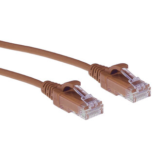 ACT ACT Bruine 2 meter LSZH U/UTP CAT6 datacenter slimline patchkabel snagless met RJ45 connectoren