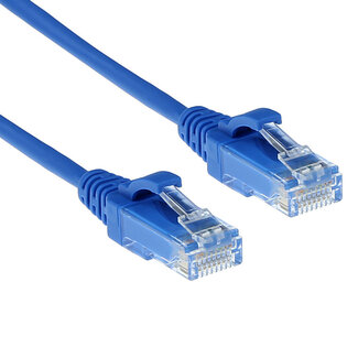 ACT ACT Blauwe 10 meter LSZH U/UTP CAT6 datacenter slimline patchkabel snagless met RJ45 connectoren