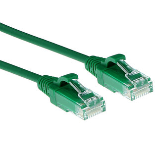 ACT ACT Groene 1 meter LSZH U/UTP CAT6 datacenter slimline patchkabel snagless met RJ45 connectoren