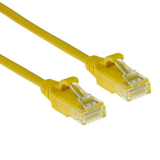 ACT ACT Gele 0.25 meter LSZH U/UTP CAT6 datacenter slimline patchkabel snagless met RJ45 connectoren