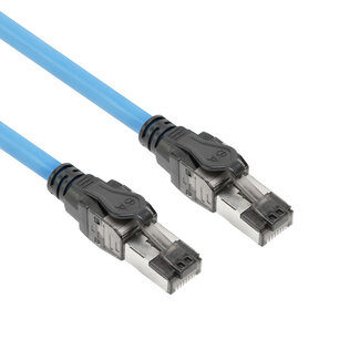 ACT ACT Blauw 20 meter S/FTP CAT6A B2ca PoE++ 100W solid prefab installatiekabel, RJ45 male – male