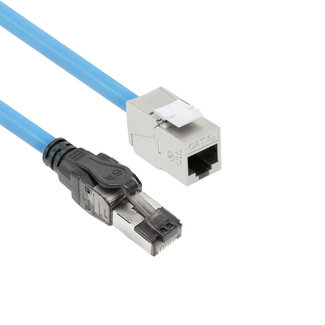 ACT ACT Blauw 85 meter S/FTP CAT6A B2ca PoE++ 100W solid prefab installatiekabel, RJ45 male – female