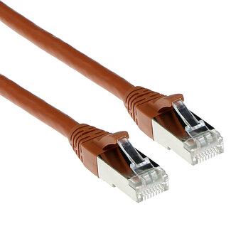 ACT ACT Bruine 10,00 meter SFTP CAT6A patchkabel snagless met RJ45 connectoren