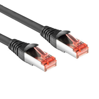 ACT ACT Zwarte 15 meter PVC U/FTP CAT6A high flexibility tangle-free patchkabel snagless met RJ45 connectoren