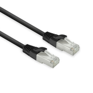 ACT ACT Zwarte 0,25 meter LSZH U/FTP CAT8 datacenter slimline patchkabel snagless met RJ45-connectoren