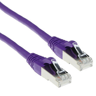 ACT ACT Paarse 10 meter LSZH SFTP CAT6A patchkabel snagless met RJ45 connectoren
