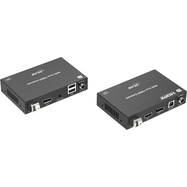 InLine® KVM Extender, DP 4K/60Hz, Fiber Singlemode, 10km, Set