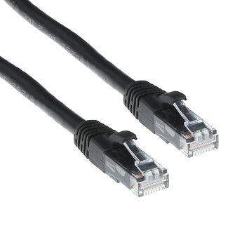 ACT ACT Zwarte 0,25 meter U/UTP CAT6 patchkabel snagless met RJ45 connectoren