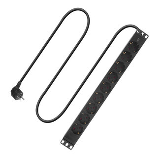 ACT ACT Stekkerdoos PDU 19" CEE7/7 9-voudig type F, 3m H05VV-F 3G1.5