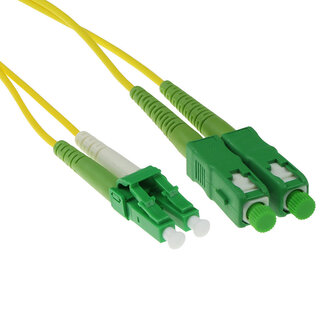 ACT ACT 10 meter LSZH Singlemode 9/125 OS2  glasvezel patchkabel duplex met LC/APC8 en SC/APC8 connectoren