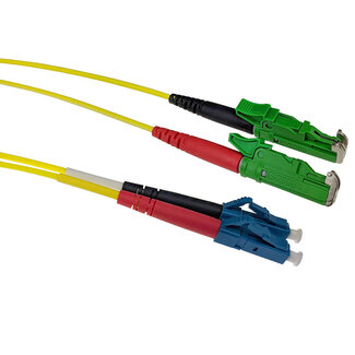 ACT ACT 10 meter LSZH Singlemode 9/125 OS2  glasvezel patchkabel duplex met E2000/APC en LC/UPC connectoren