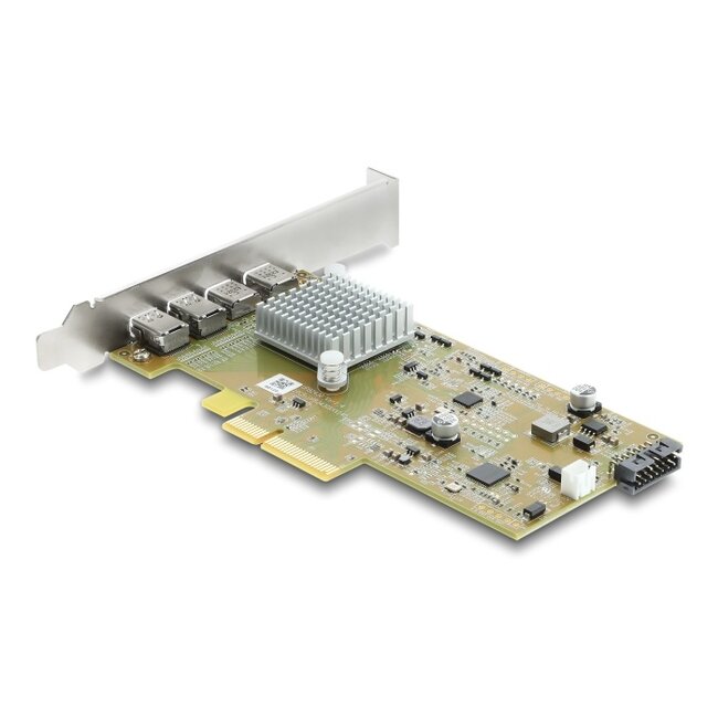 Delock PCI Express x4 Card to 2 x external USB Type-C™ 40 Gbps (DP Alt Mode) female – Low Profile Form Factor