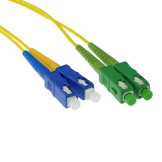ACT ACT 10 meter LSZH Singlemode 9/125 OS2  glasvezel patchkabel duplex met SC/APC en SC/PC connectoren