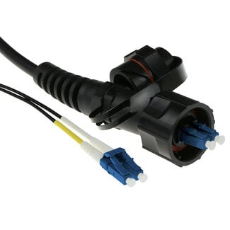 ACT ACT 10 meter singlemode 9/125 OS2 duplex fiber patch kabel met LC en IP67 LC connectoren