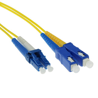 ACT ACT 25 meter LSZH Singlemode 9/125 OS2  glasvezel patchkabel duplex met LC en SC connectoren