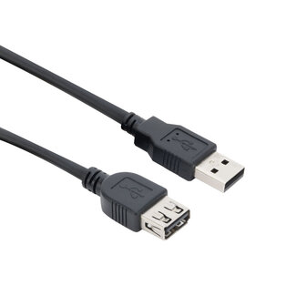 ACT ACT USB 2.0 A male - USB A female zwart  1,80 m