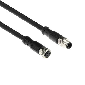 ACT ACT Industrial 1,50 meter Sensor kabel, M8A 3-polig male naar M8A 3-polig female, TPE Ultraflex Xtreme kabel, afgeschermd