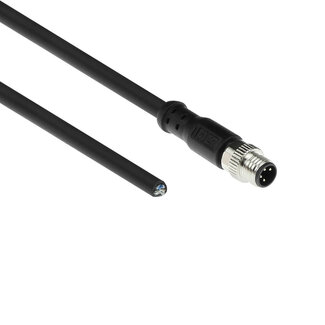 ACT ACT Industrial 1,50 meter Sensor kabel M8A 4-polig male naar open end, Ultraflex Xtreme TPE kabel, afgeschermd