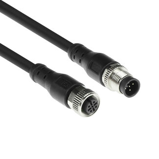 ACT ACT Industrial 1,50 meter Sensor kabel M12A 5-polig male naar M12A 5-polig female, Superflex Xtreme TPE kabel, afgeschermd