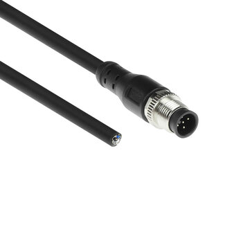 ACT ACT Industrial 3,00 meter Sensor kabel M12A 5-polig male naar open end, Superflex Xtreme TPE kabel, afgeschermd