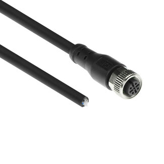 ACT ACT Industrial 1,50 meter Sensor kabel M12A 5-polig female naar open end, Superflex Xtreme TPE kabel, afgeschermd